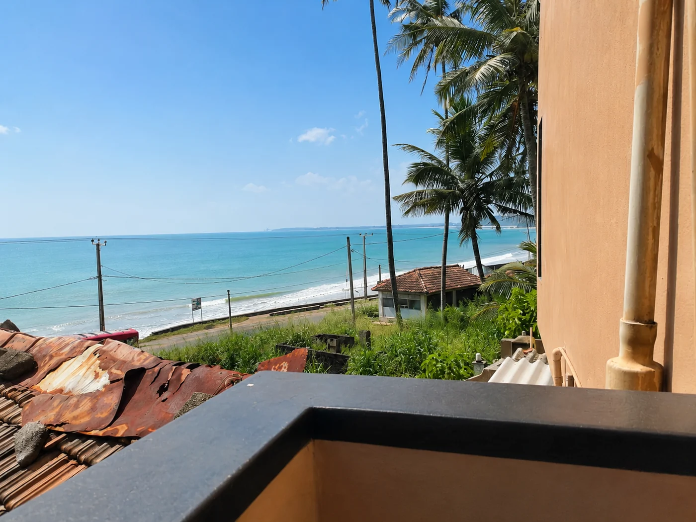Ocean view balcony at Villa Yuvin